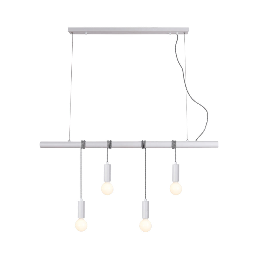 Bikkel Four Light Pendant - White, H 210cm x L 120cm, Adjustable Heights - SuperSaverAU - view 1
