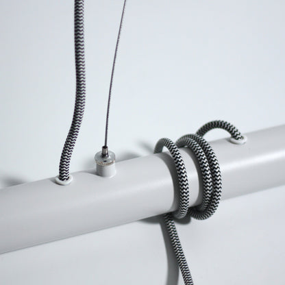 Bikkel Four Light Pendant - White, H 210cm x L 120cm, Adjustable Heights