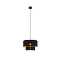 Lexi Lighting Rabiya Fabric Pendant Light with Dual Shade - Black