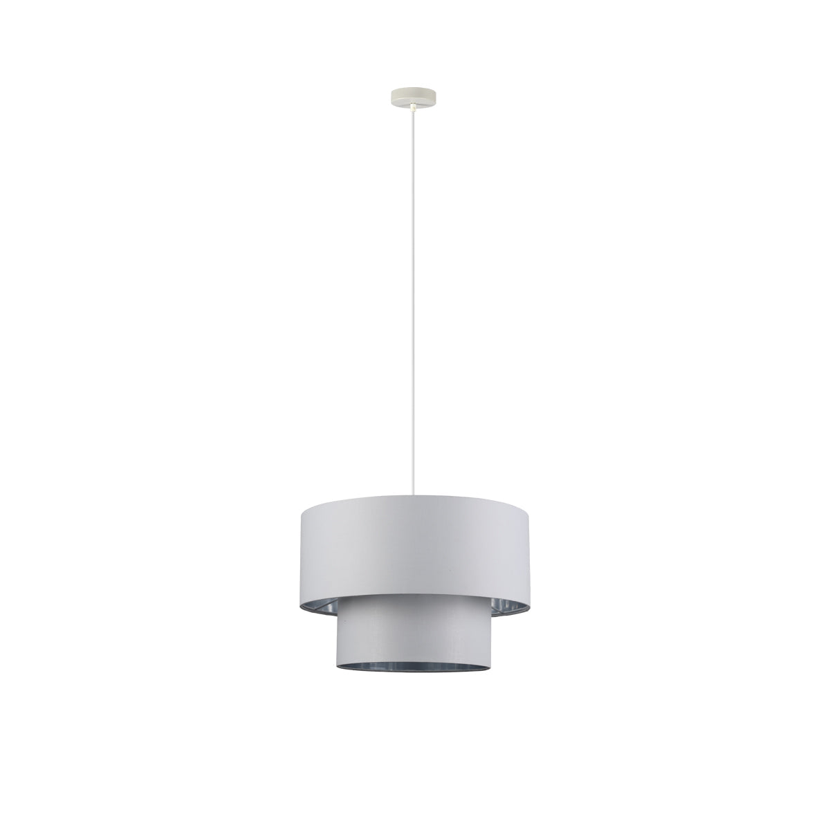 Lexi Lighting Rabiya Fabric Pendant Light with Dual Shade - White