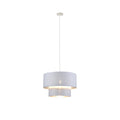 Lexi Lighting Rabiya Fabric Pendant Light with Dual Shade - White