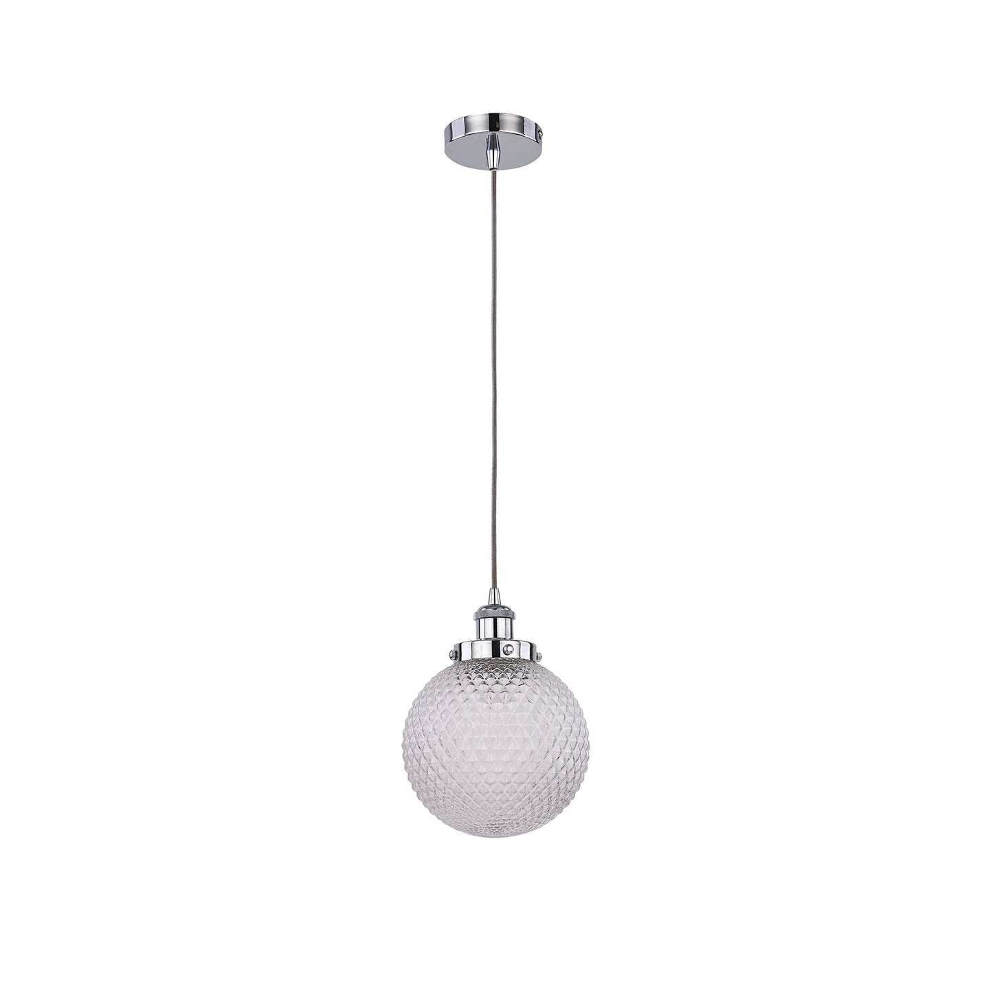 Casablance Pendant Light - Small Chrome & Clear Glass, 200mm Sphere