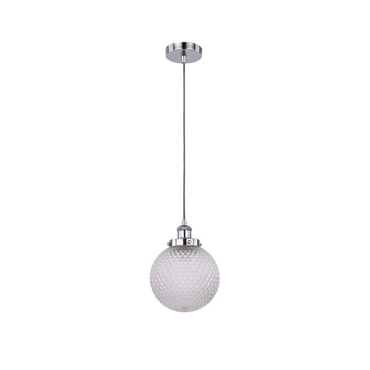 Casablance Pendant Light - Small Chrome & Clear Glass, 200mm Sphere