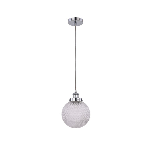 Casablance Pendant Light - Small Chrome & Clear Glass, 200mm Sphere