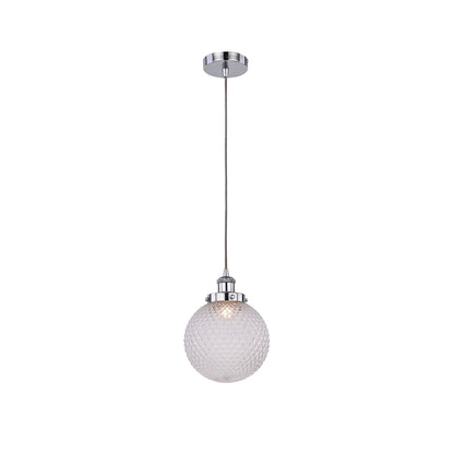 Casablance Pendant Light - Small Chrome & Clear Glass, 200mm Sphere