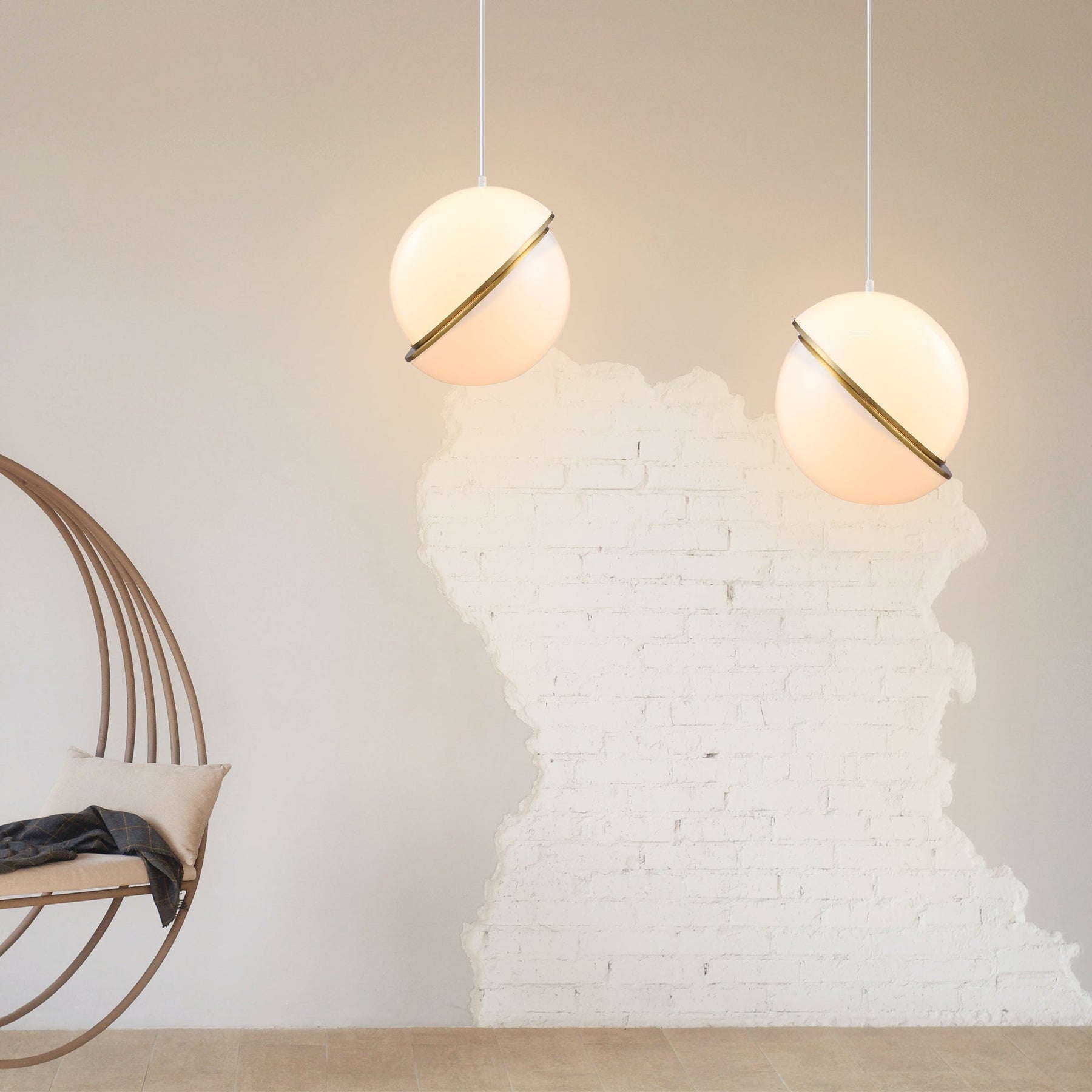 Lexi Lighting Padgett Acrylic & Iron Pendant Light with 150cm Cord - Small