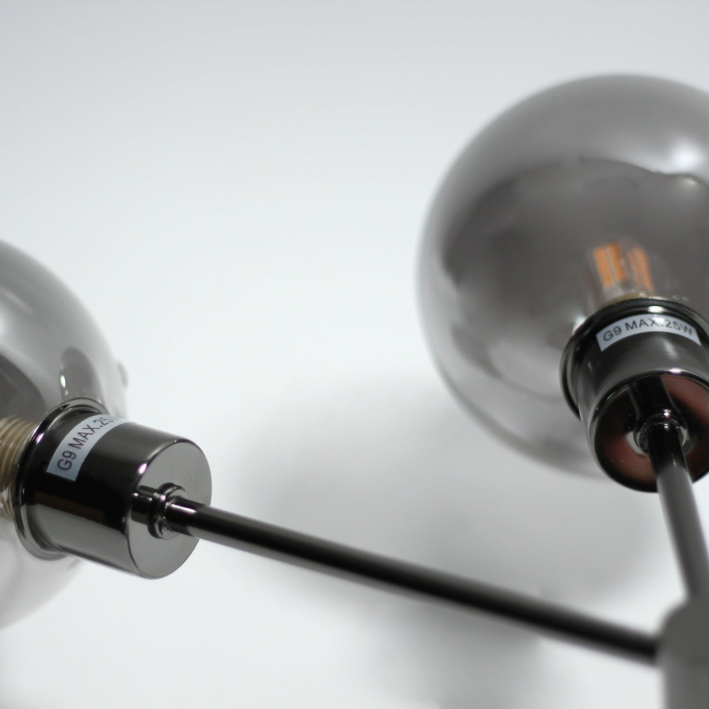 Grette Wall Light, Black Chrome, H 30cm x L 15cm x W 30cm, G9, 310 Lumen