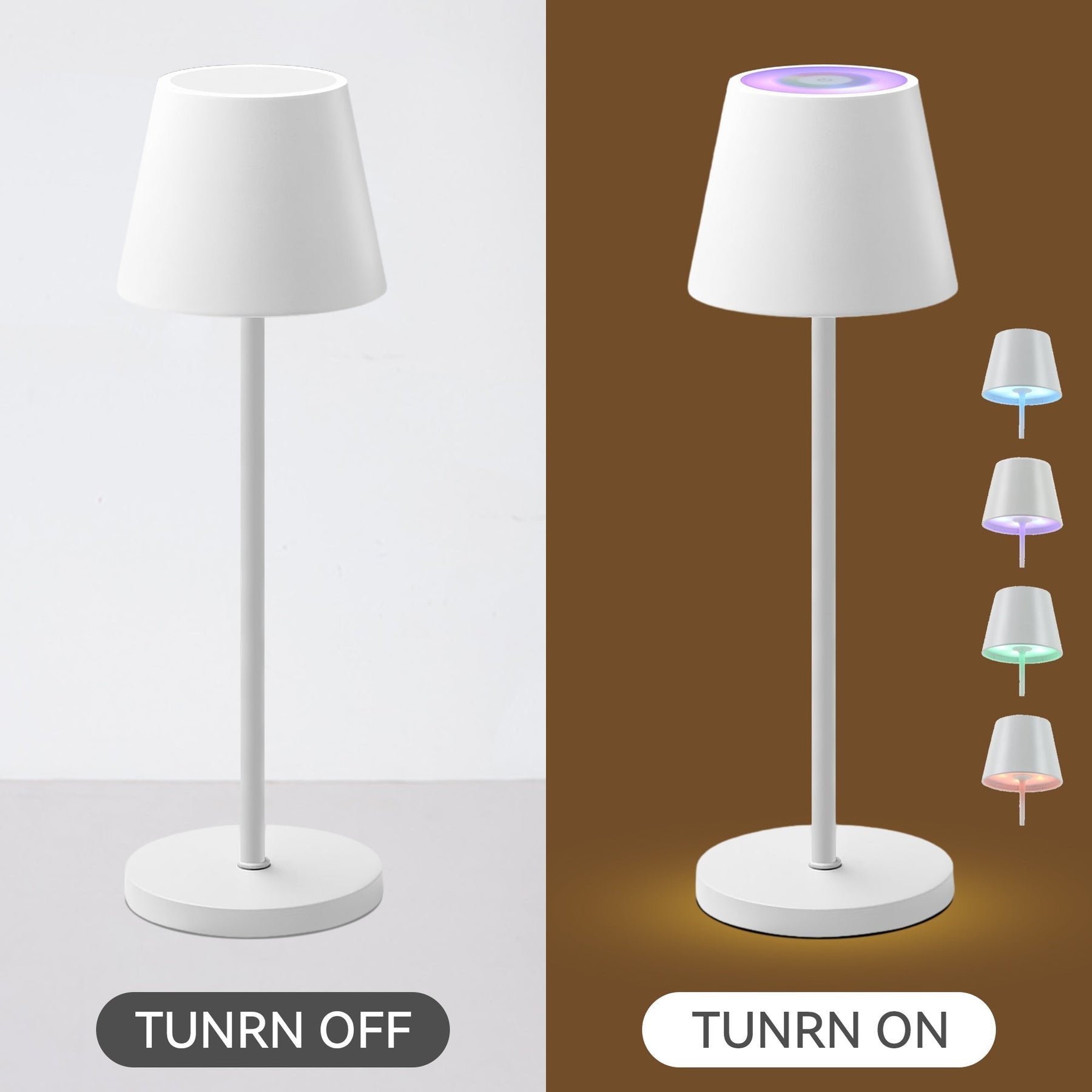 Lexi Lighting Enoki Portable RGB Table Lamp with Touch Dimmer - White