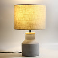 Sophie Table Lamp - Industrial Concrete Base, Drum Shade, 41H x 25W x 25D cm - SuperSaverAU - view 4