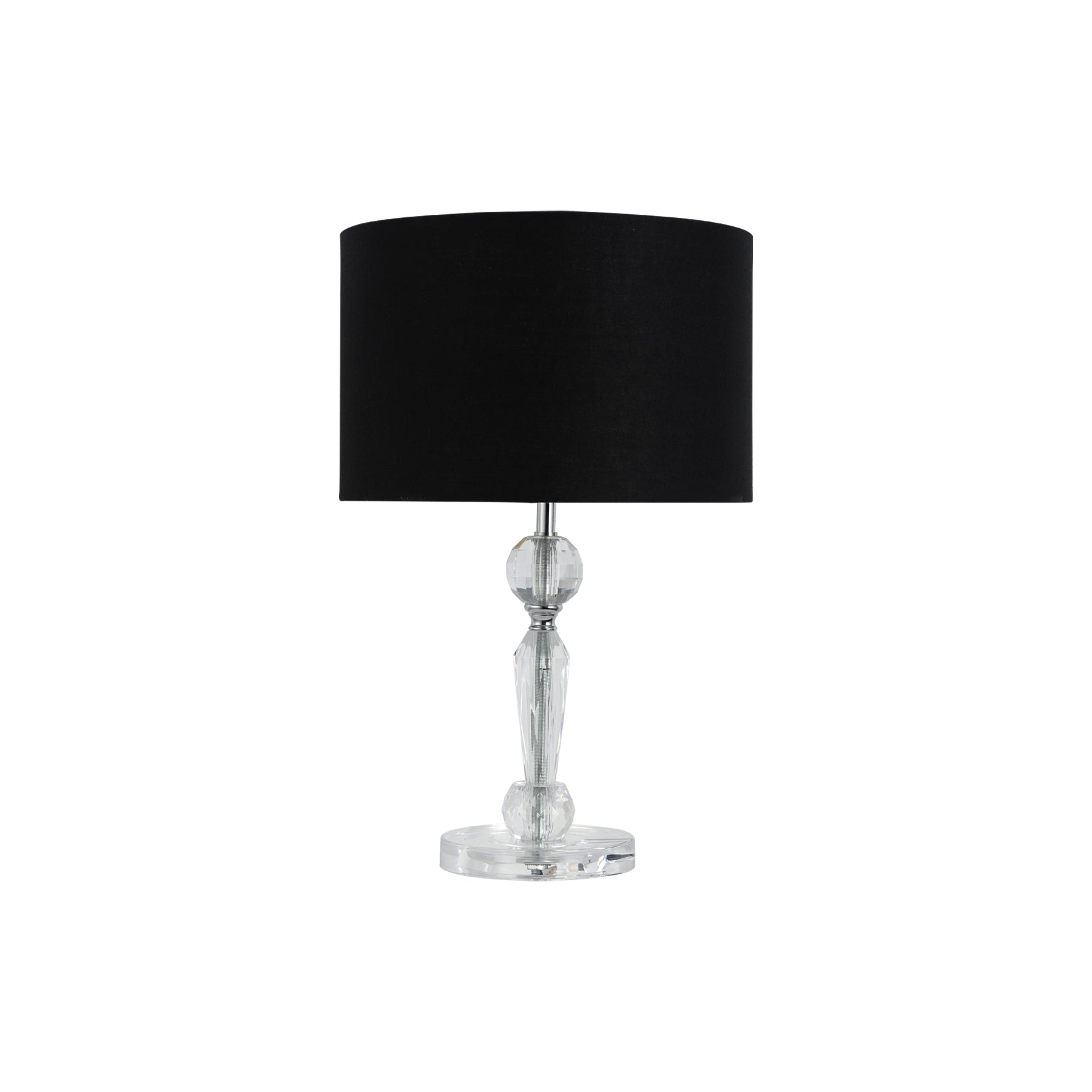Moby Table Lamp - 42.5H cm Acrylic & Chrome with Black Linen Shade - SuperSaverAU - view 2