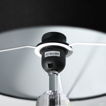 Moby Table Lamp - 42.5H cm Acrylic & Chrome with Black Linen Shade