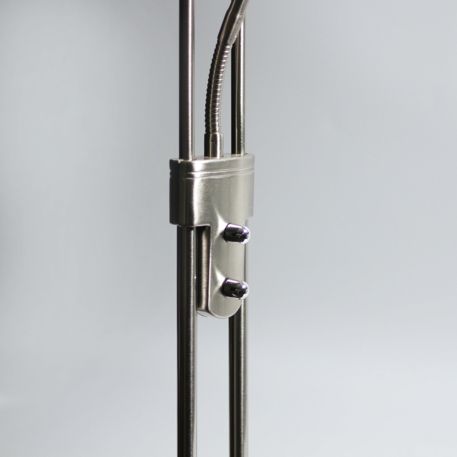 Buckley Dimmable LED Mother & Child Floor Lamp 180cm Satin Chrome, 2 Lights - SuperSaverAU - view 2