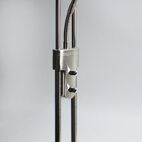 Buckley Dimmable LED Mother & Child Floor Lamp 180cm Satin Chrome, 2 Lights - SuperSaverAU - view 2