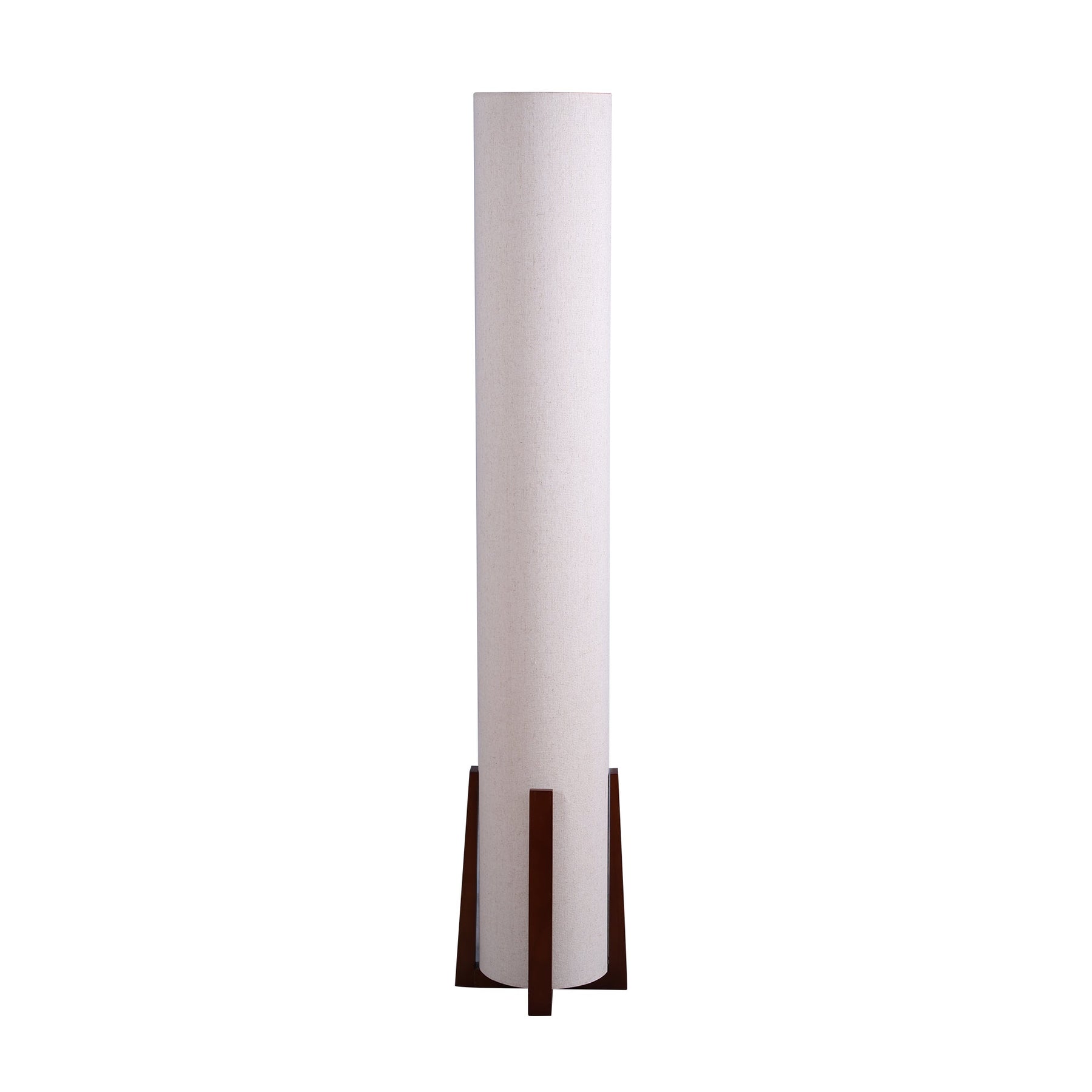 Premium Esme Floor Lamp with Wood Base & Natural Fabric Shade