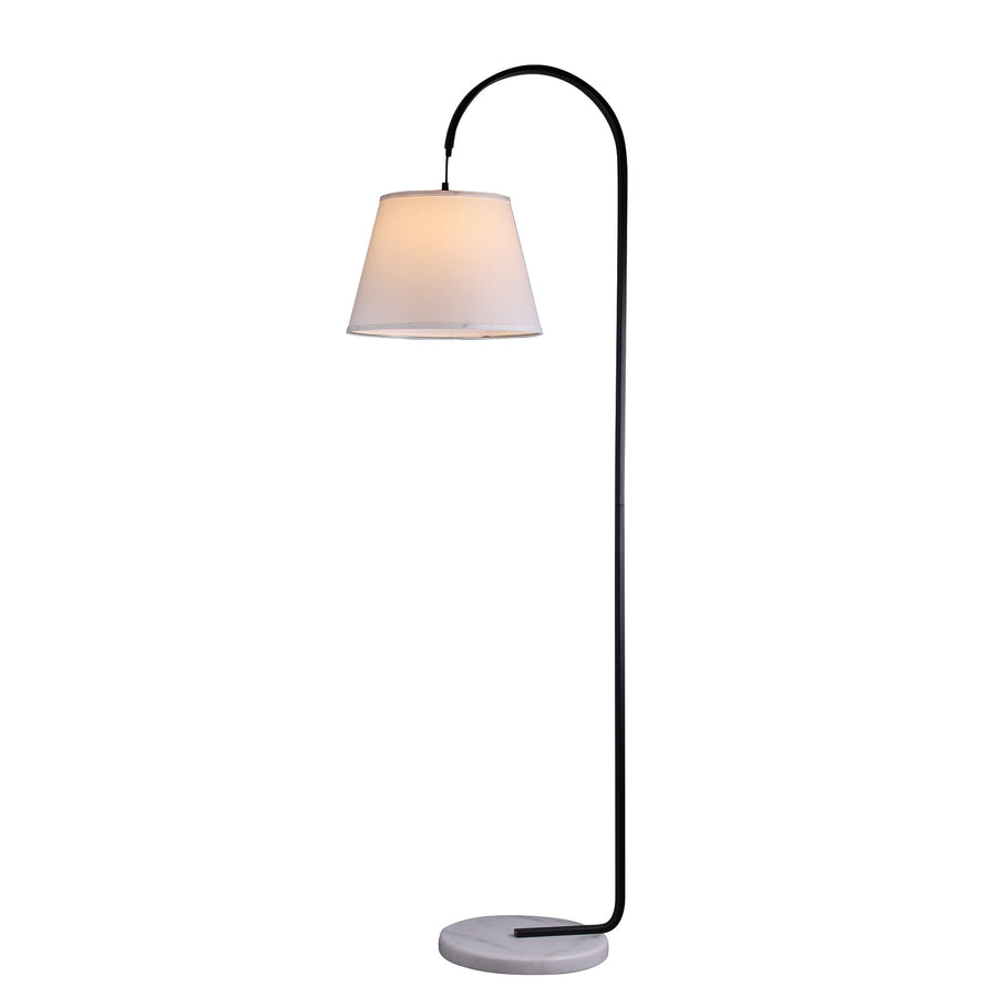 Premium Thea Floor Lamp with Marble Base & Linen Shade - White