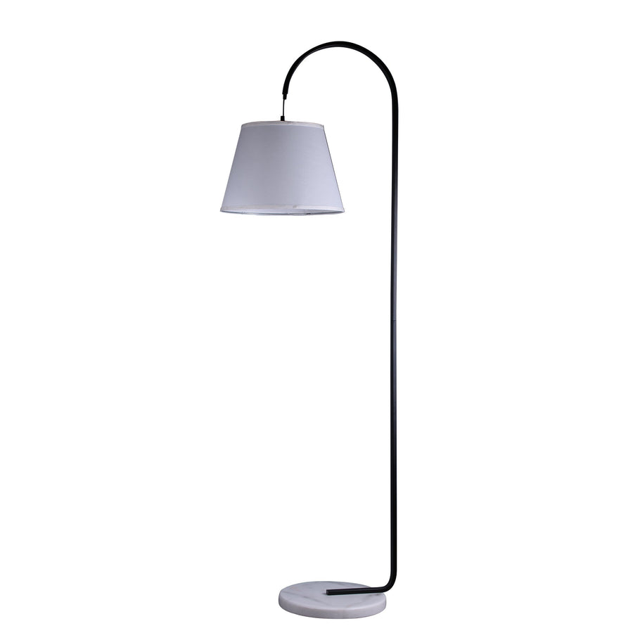 Premium Thea Floor Lamp with Marble Base & Linen Shade - White