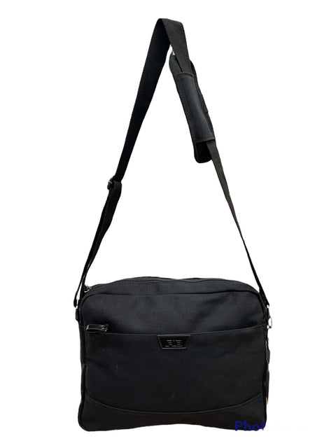 FIB Byron Black Canvas Laptop Messenger Bag 13 Inch