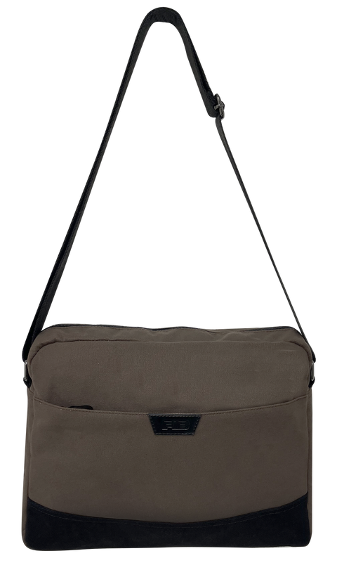 FIB Byron Brown Canvas Laptop Messenger Bag 13 Inch
