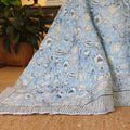 Premium Wild Flower Ocean Reversible Cotton Quilt - Blue King