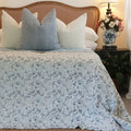 Premium Wild Flower Ocean Reversible Cotton Quilt - Blue King