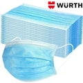 Wurth 3-Ply Disposable Surgical Face Masks, 100 pcs, BFE ≥ 95%, Latex-Free - SuperSaverAU - view 1