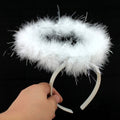 Premium Angel Halo Headband with White Feathers