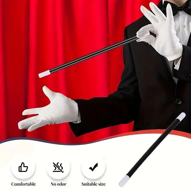 Black MAGIC WAND Magicians Wizard Costume Prop Party Accessory 30cm Length - SuperSaverAU - view 2