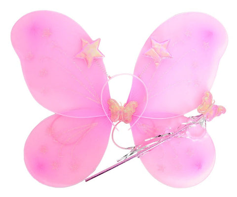 Girls Kids Angel Fairy Butterfly Wing Fancy Princess Costume Party - Light Pink - SuperSaverAU - view 1