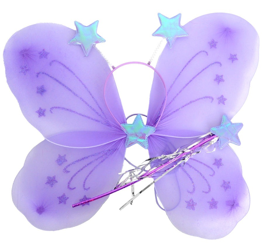 Girls Kids Angel Fairy Butterfly Wing Fancy Princess Costume Party Prop - Purple - SuperSaverAU - view 1