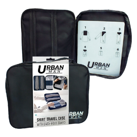 Urban Man Shirt Travel Case Pouch w/ Folding Board 36cm x 26cm x 5cm - Black - SuperSaverAU - view 2