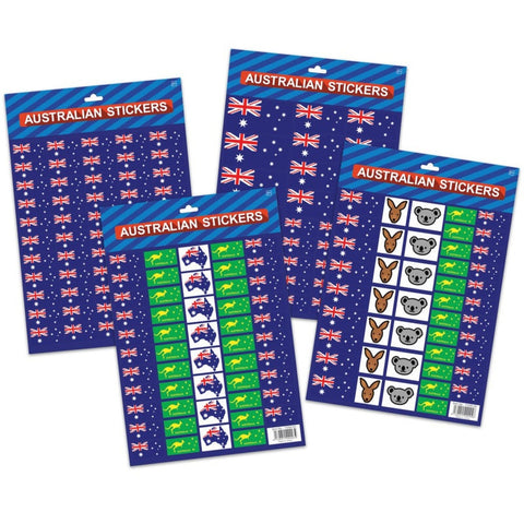 Premium Australian Flag Stickers - 4 x A4 Sheets