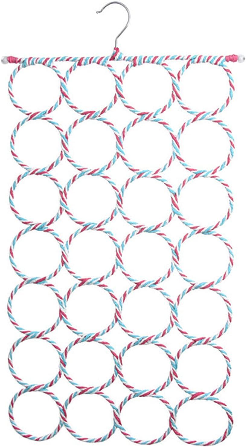 Premium 28 Hole Scarf Hanger Organiser with Swivel Hook - White