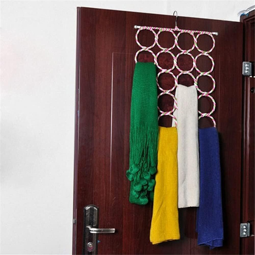 Premium 28 Hole Scarf Hanger Organiser with Swivel Hook - White