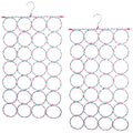 Premium 24 Hole Scarf Hanger Organisers with Swivel Hook - 2 Pack