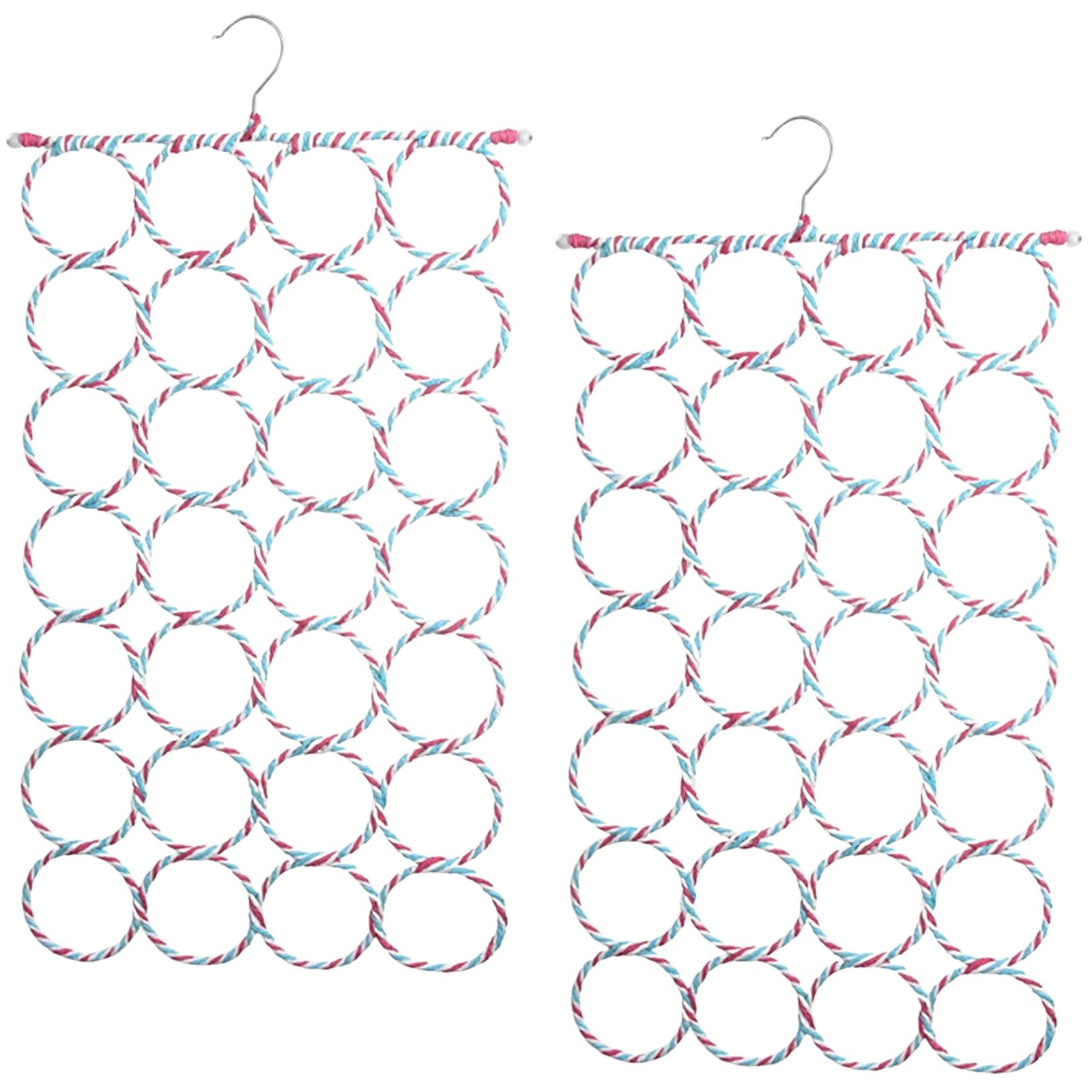Premium 24 Hole Scarf Hanger Organisers with Swivel Hook - 2 Pack
