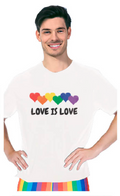 Adult Rainbow T Shirt Top Tee Gay Pride LGBTQ Love Is Love - White- One Size - SuperSaverAU - view 2