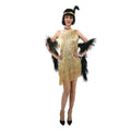 Premium Ladies Gold Flapper Costume with Headpiece - One Size
