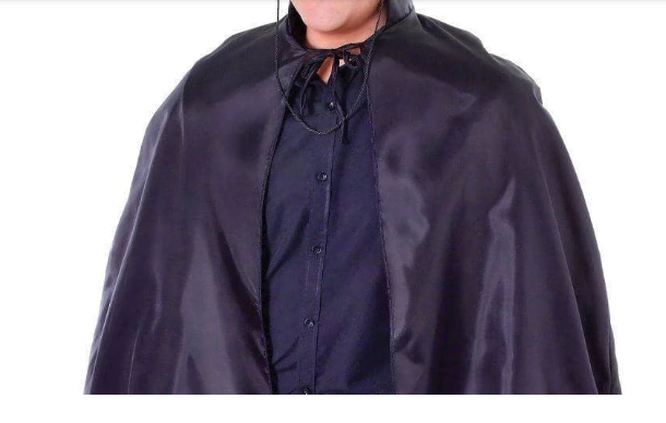 Black Adult Cape Costume Halloween Cloak Bandit Vampire Witch Wizard Fancy Dress - SuperSaverAU - view 1
