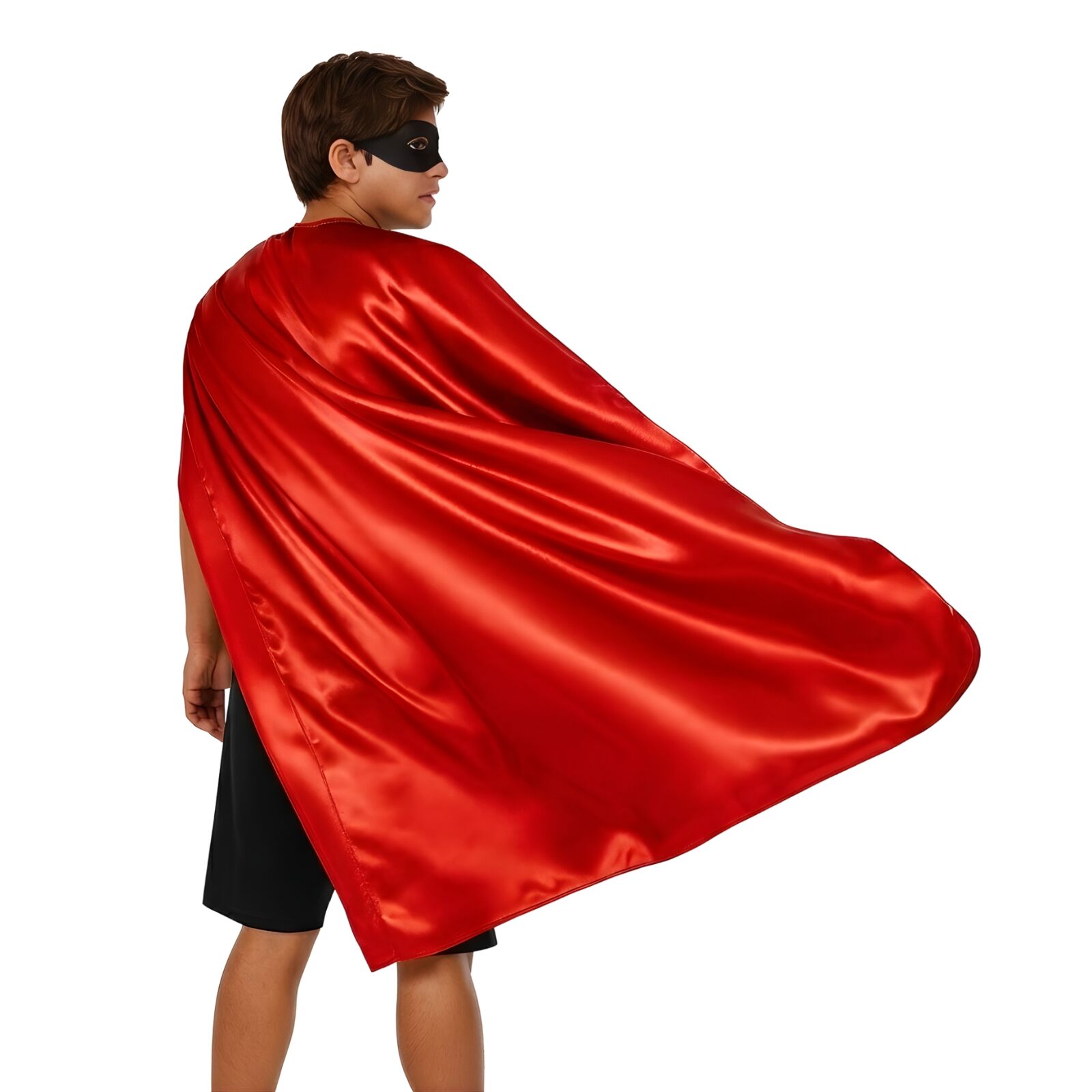 Premium Long Satin Costume Cape - Red, 166cm