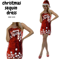 Womens Merry Christmas Sequin Dress Costume Xmas Party - SuperSaverAU - view 2