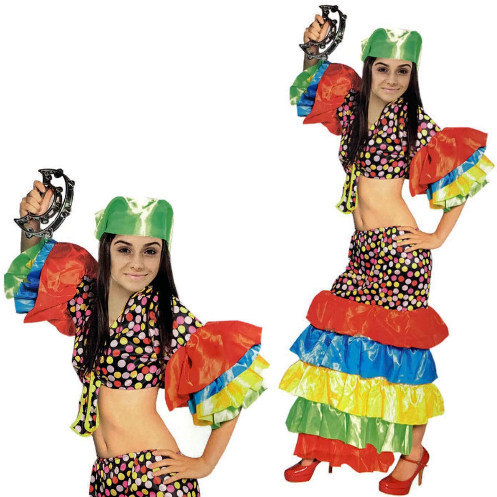 Womens Flamenco Dancer Costume Spanish Rumba Fancy Dress - SuperSaverAU - view 4