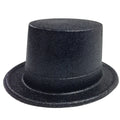Premium Glitter Top Hats - Black, 12 Pack