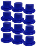 Premium Glitter Top Hats - Blue, 12 Pack