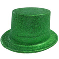 Premium Glitter Top Hats - Green, 12 Pack