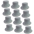 Premium Glitter Top Hats - Silver, 12 Pack