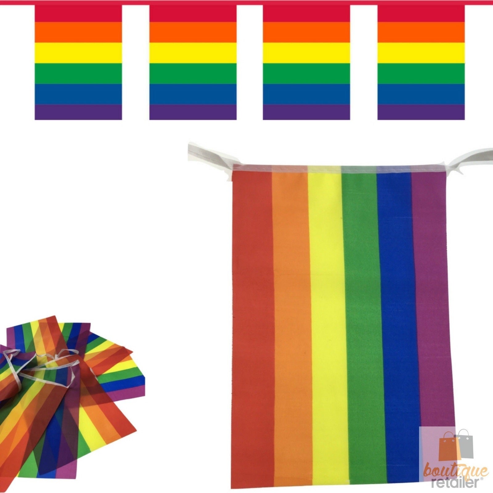 Premium Rainbow Bunting Flag Party Banner - 3.6m