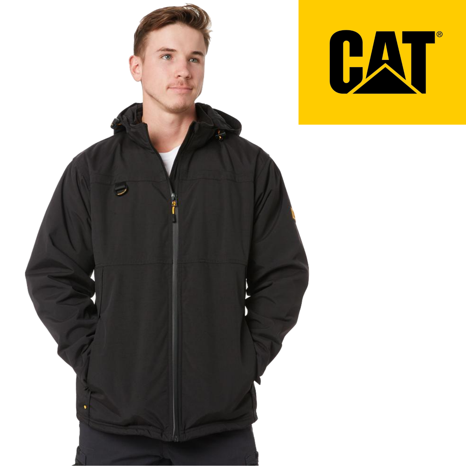 Caterpillar Chinook Waterproof Zip Hooded Jacket - Black - 3XL