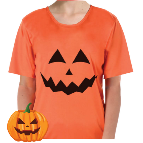 Kids Halloween T-Shirt Pumpkin Childrens Orange Jack O'Lantern Top - L (10-12 Years Old) - SuperSaverAU - view 2