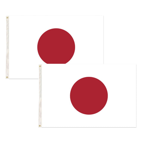 2x Japan Country Flag, Heavy Duty National Flag with Brass Eyelets - 150cm x 90cm - SuperSaverAU - view 2