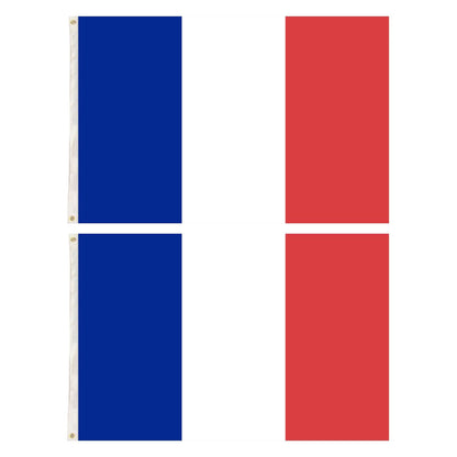 2x French Country Flag Heavy Duty with Brass Eyelets - 150cm x 90cm